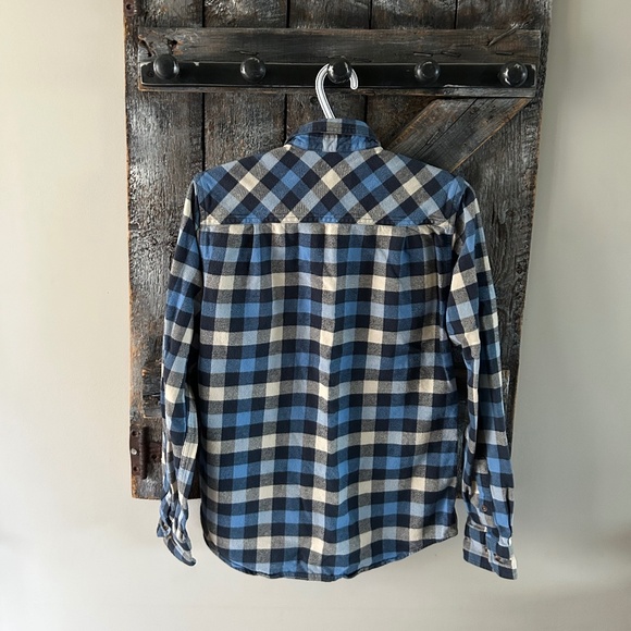 Mens Fjallraven Plaid Button Down Shirt Blue & White - Size Small - Picture 2 of 3